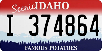 ID license plate I374864