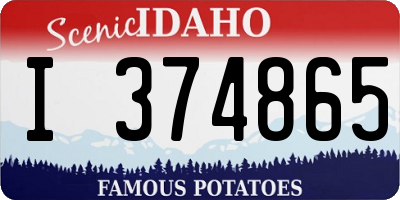 ID license plate I374865