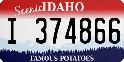 ID license plate I374866