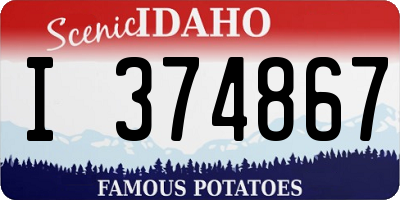 ID license plate I374867