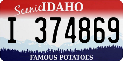 ID license plate I374869
