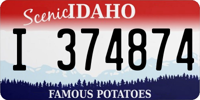 ID license plate I374874