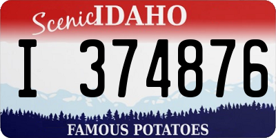 ID license plate I374876