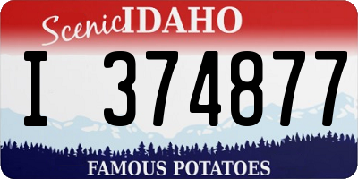 ID license plate I374877