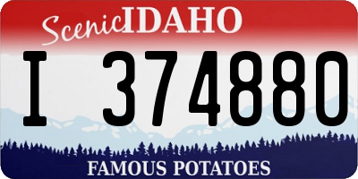 ID license plate I374880