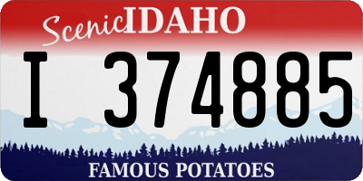 ID license plate I374885