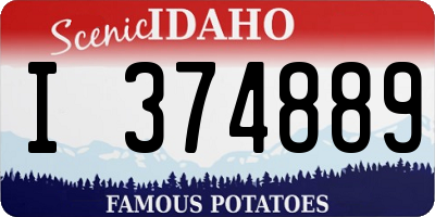 ID license plate I374889