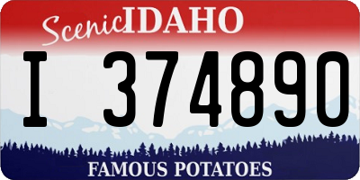 ID license plate I374890