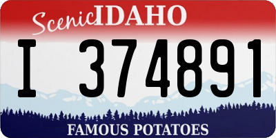 ID license plate I374891