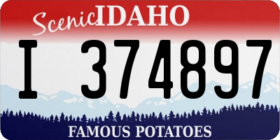 ID license plate I374897