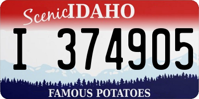 ID license plate I374905