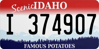 ID license plate I374907