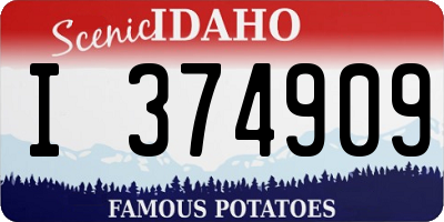 ID license plate I374909