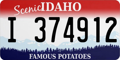 ID license plate I374912
