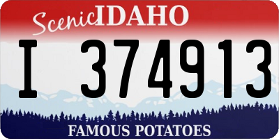 ID license plate I374913