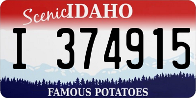 ID license plate I374915
