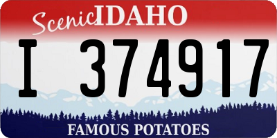 ID license plate I374917