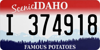 ID license plate I374918