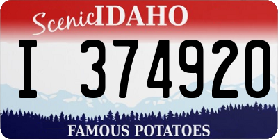 ID license plate I374920