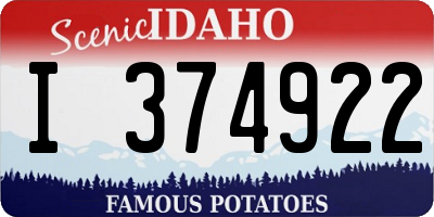 ID license plate I374922