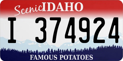 ID license plate I374924