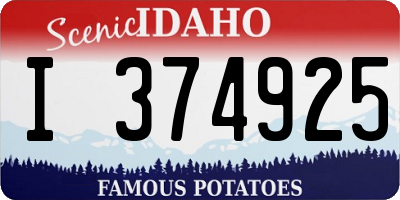 ID license plate I374925