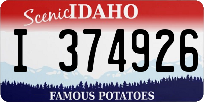 ID license plate I374926