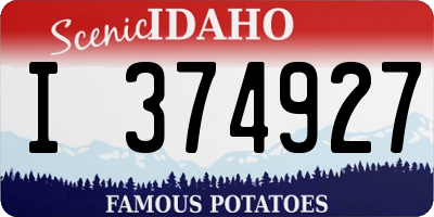 ID license plate I374927