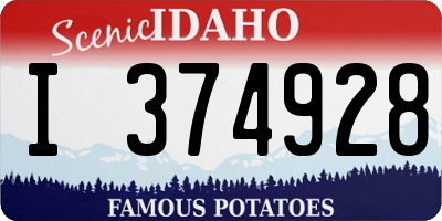 ID license plate I374928