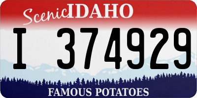 ID license plate I374929