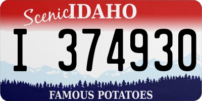 ID license plate I374930