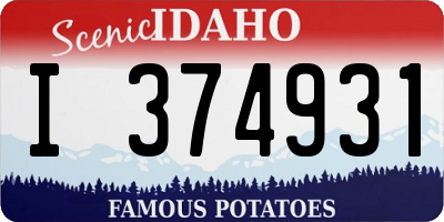 ID license plate I374931