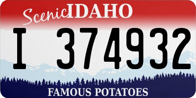 ID license plate I374932