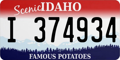 ID license plate I374934