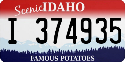 ID license plate I374935