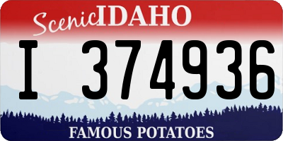 ID license plate I374936