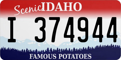 ID license plate I374944