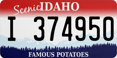 ID license plate I374950
