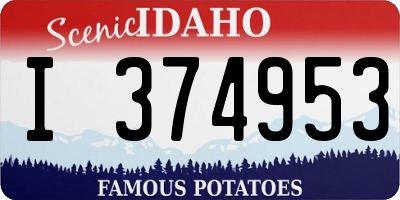 ID license plate I374953
