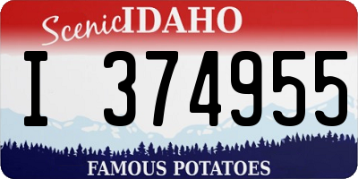 ID license plate I374955