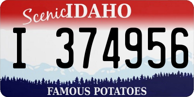 ID license plate I374956