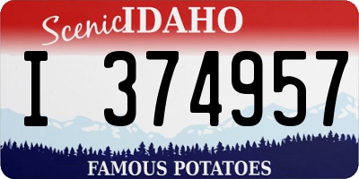 ID license plate I374957