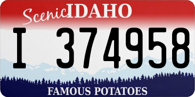 ID license plate I374958
