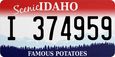 ID license plate I374959