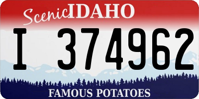 ID license plate I374962