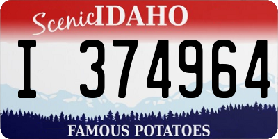 ID license plate I374964
