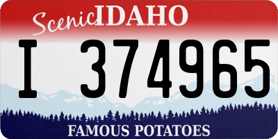 ID license plate I374965
