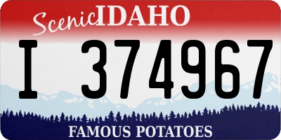 ID license plate I374967