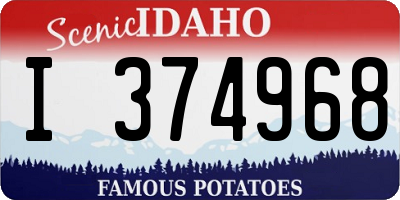 ID license plate I374968
