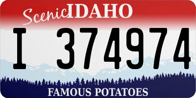 ID license plate I374974